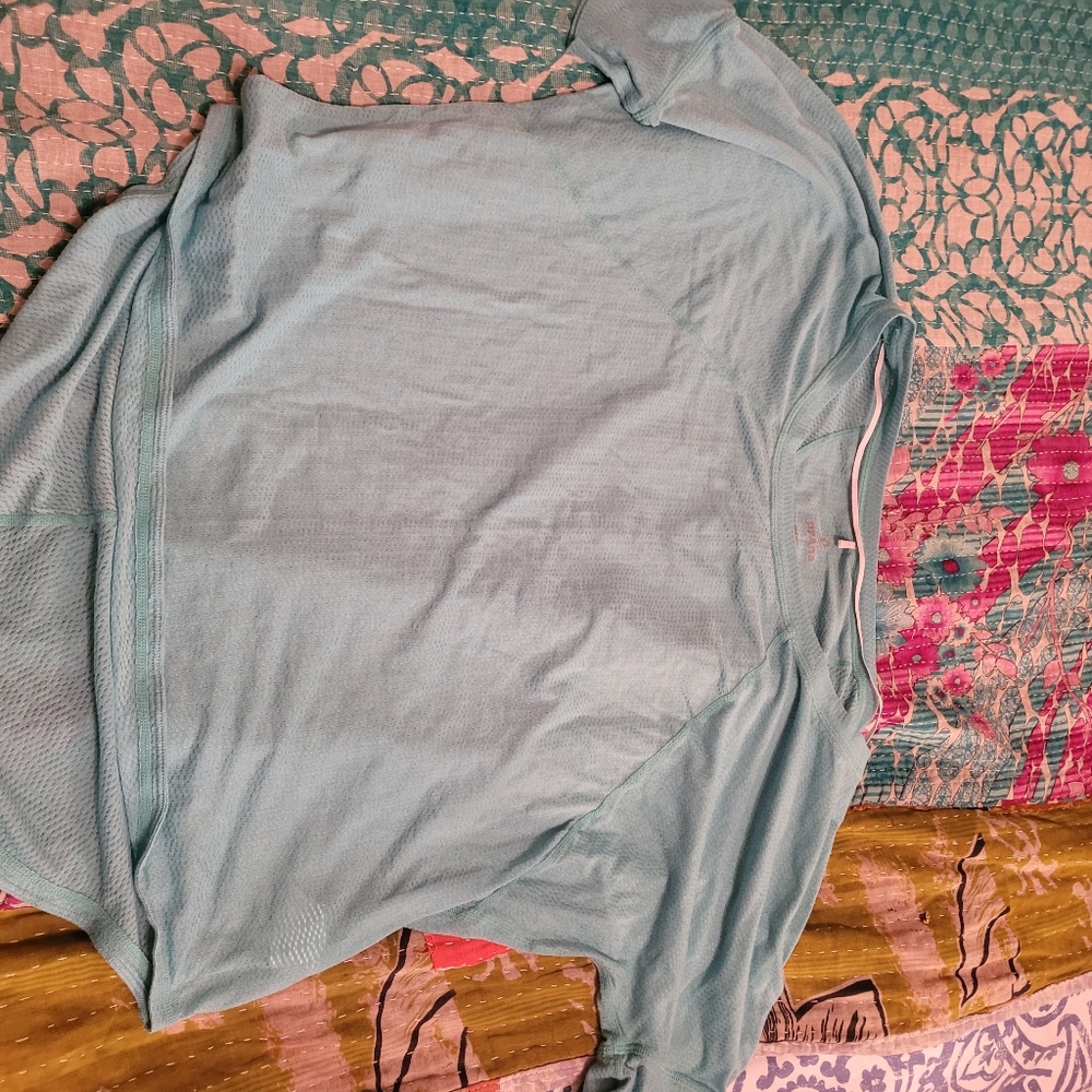 Lightweight Teal Mesh Top, Prana, L